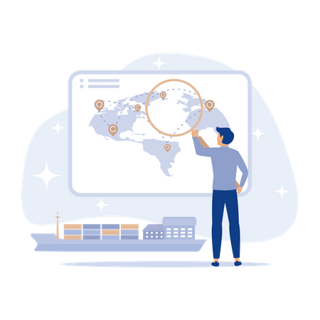 Global transportation system  イラスト