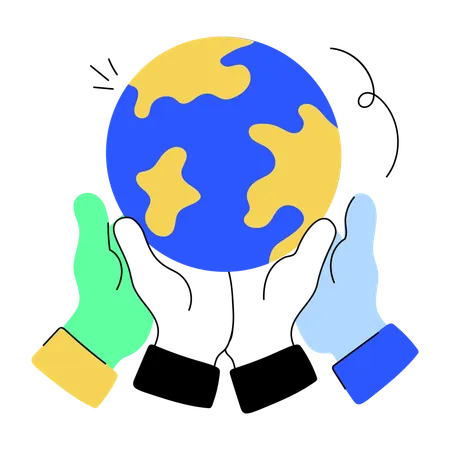 Get This Doodle Mini Illustration Of Global Unity Illustration