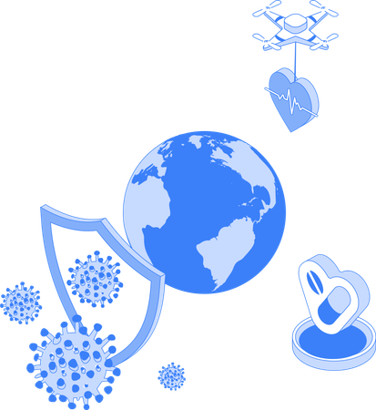 Global virus and pandemic  Illustration