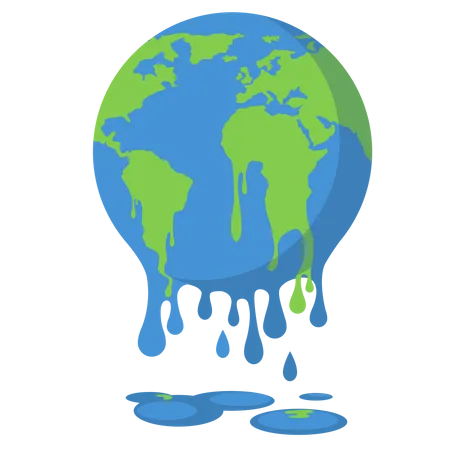 Global Warming Climate Change World Illustration Graphic Illustration Of A Melting Earth Illustration