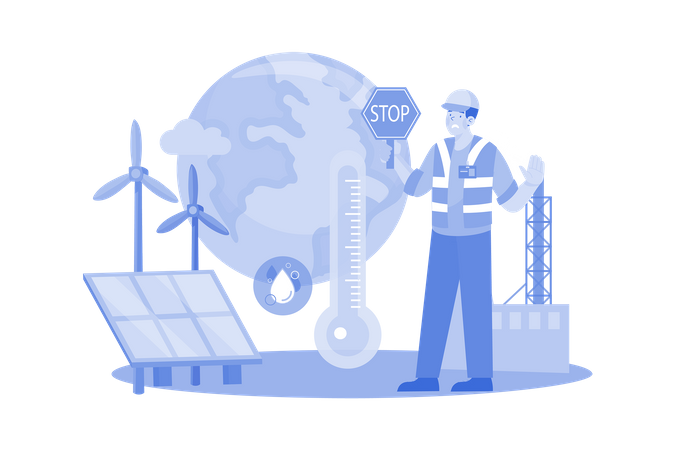 Global Warming Awareness  Illustration