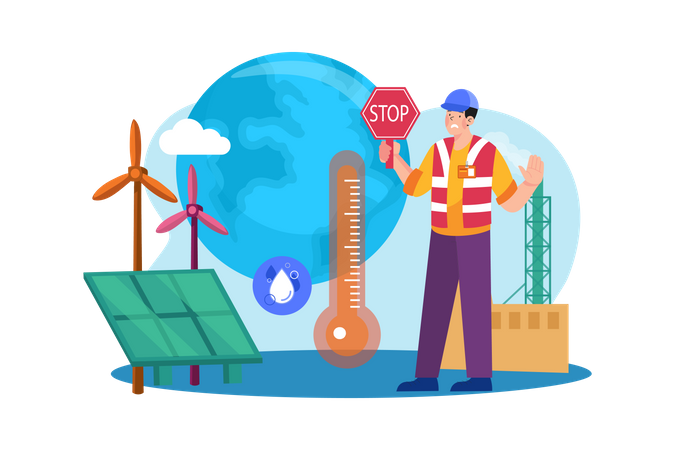 Global Warming Awareness  Illustration