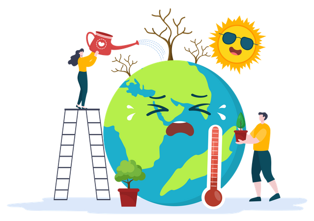 Global Warming effect Illustration