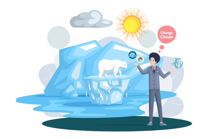 Global warming effect  Illustration