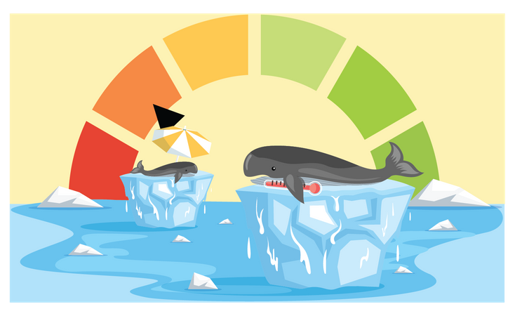 Global warming heating impact  Illustration