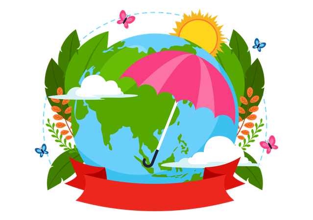 Global warming on planet earth  Illustration