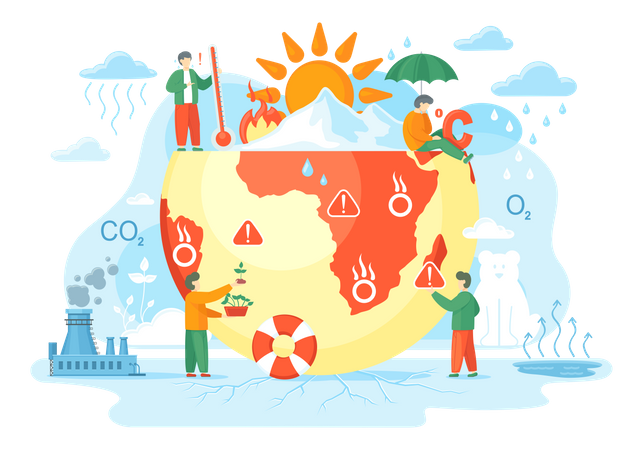 Global warming pollution  Illustration