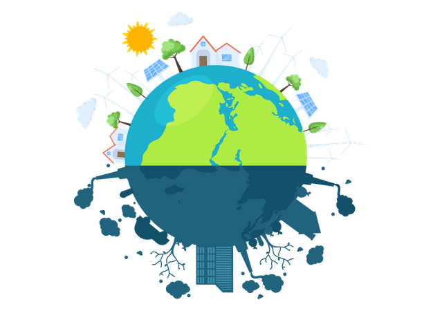 Global Warming projection  Illustration