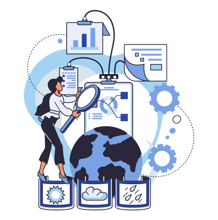 Global warming researcher  Illustration