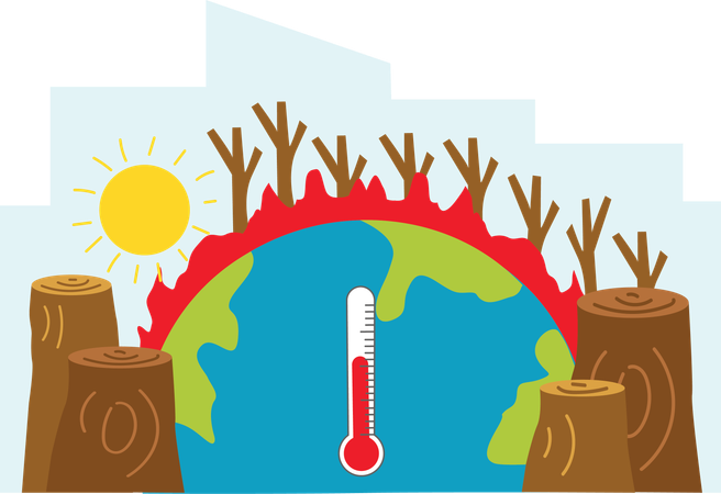 Globale Erwärmung  Illustration