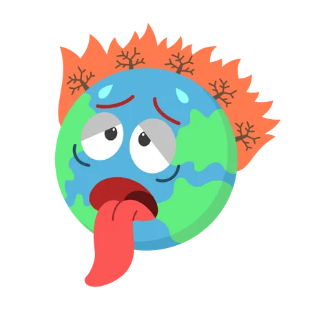 Globale Erwarmung Der Erde Vektorillustration Illustration