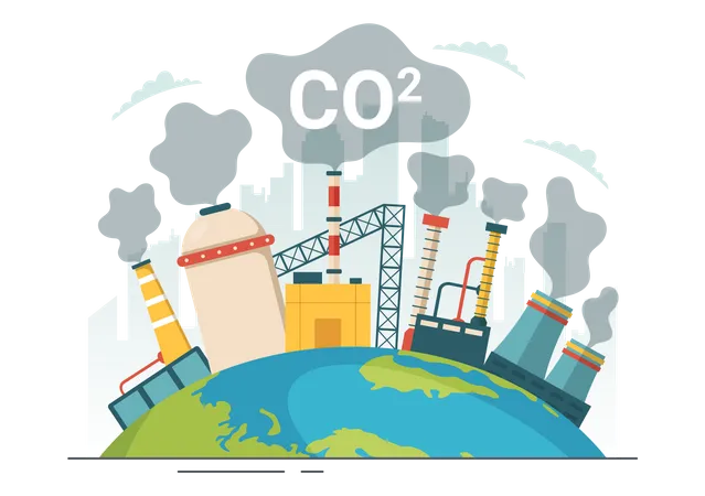 Globale Kohlendioxidverschmutzung  Illustration