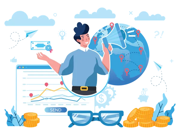 Globale Marktforschung  Illustration