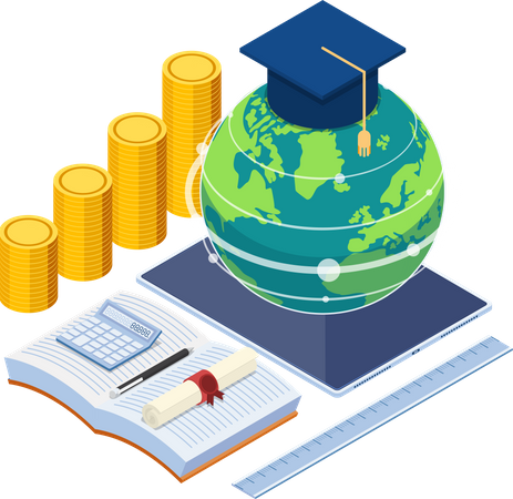 Globale Online-Bildung  Illustration