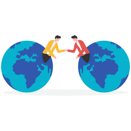 Globale Partner bündeln ihre Kräfte auf globaler Ebene  Illustration