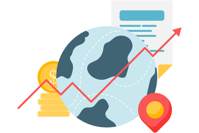 Globale Wachstumsanalyse  Illustration