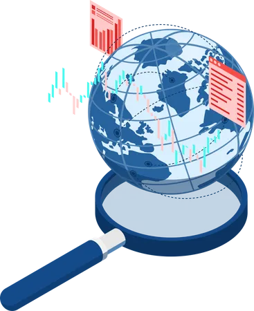 Globale Geschäftsforschung und -analyse  Illustration