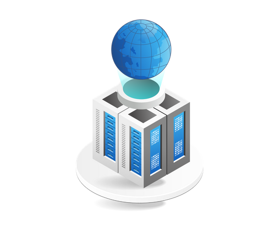 Globaler Internet-Hosting-Server  Illustration