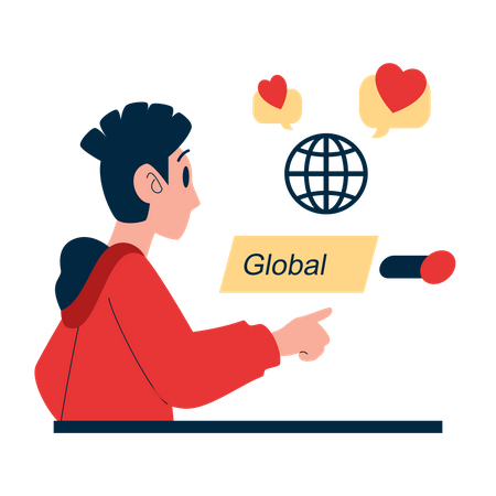 Globaler Service für Dating-Apps  Illustration