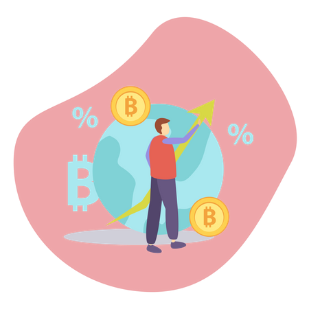 Globales Bitcoin  Illustration