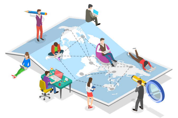 Globales Outsourcing-Team  Illustration