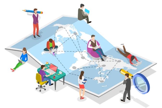 Globales Outsourcing-Team  Illustration