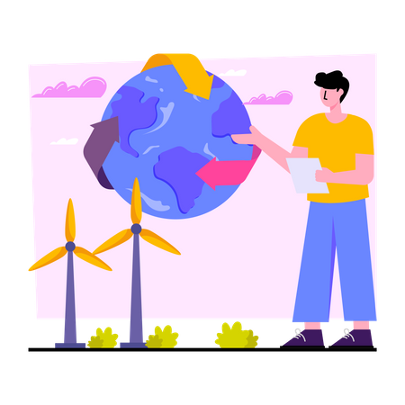 Globales Recycling  Illustration