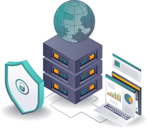 Globales Server-Datensicherheitsmanagement  Illustration