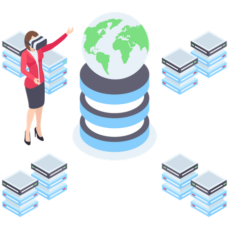 Globally Data Storage  Illustration