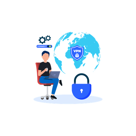 Globally VPN Access  Illustration