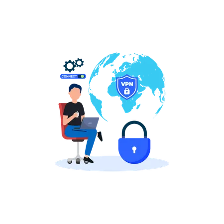 Globally VPN Access  Illustration