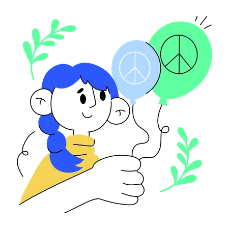 Globos de paz  Ilustración