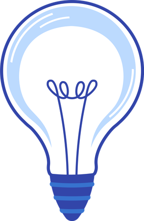 Glowing light bulb with warm light  Illustration