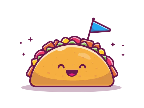 Glücklicher Taco  Illustration