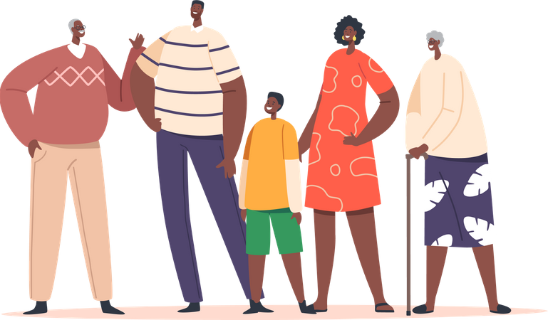 Glückliche afrikanische Familie  Illustration