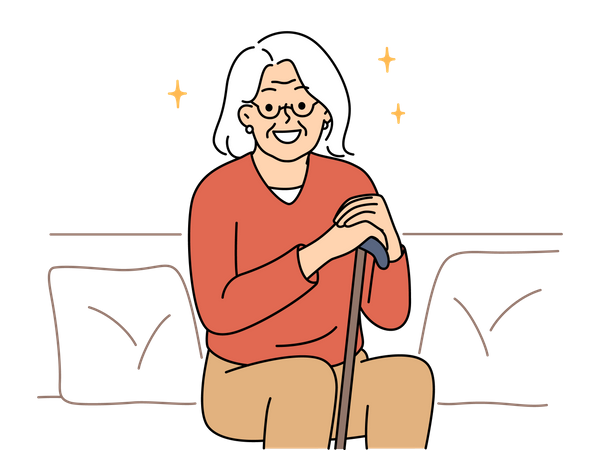 Glückliche alte Frau  Illustration