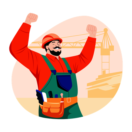 Happy Labour feiert den Tag der Arbeit  Illustration