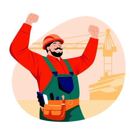 Happy Labour feiert den Tag der Arbeit  Illustration