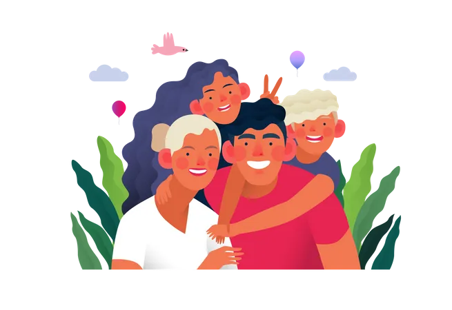 Glückliche Familie  Illustration