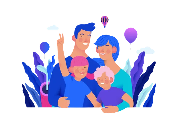 Glückliche Familie  Illustration