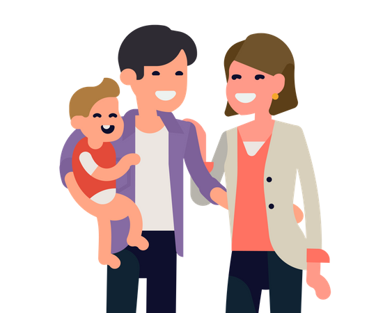 Glückliche Familie  Illustration