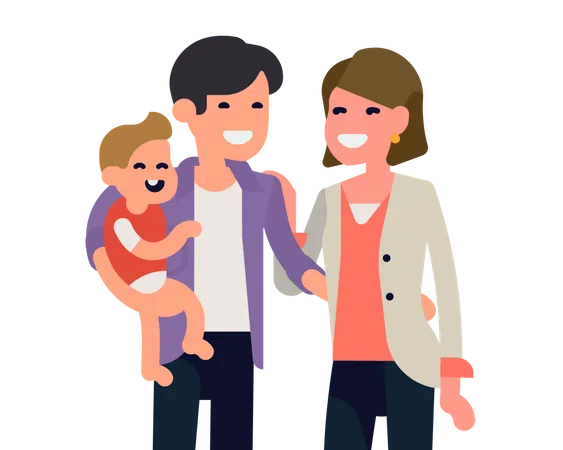 Glückliche Familie  Illustration