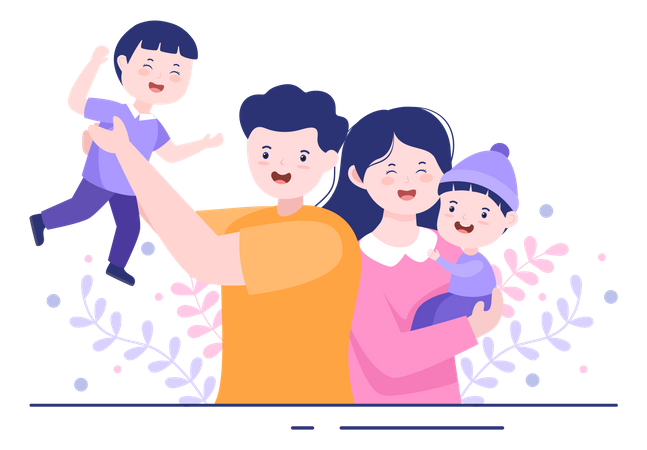 Glückliche Familie  Illustration