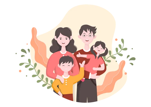Glückliche Familie  Illustration