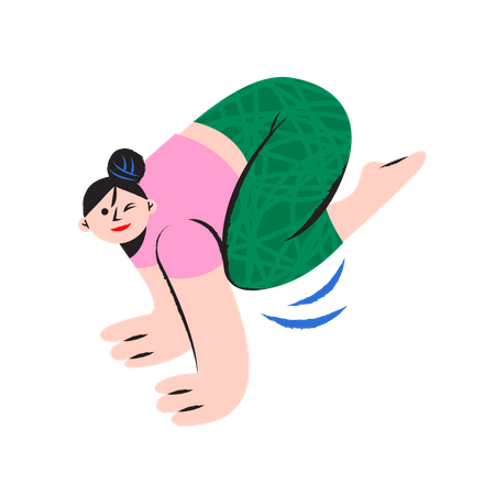 Glückliche Frau beim Stretching  Illustration