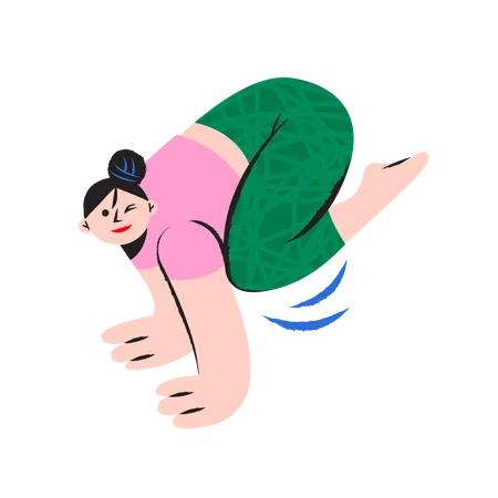 Glückliche Frau beim Stretching  Illustration