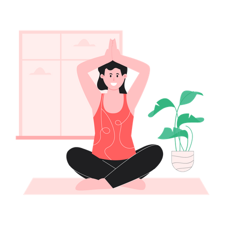 Glückliche Frau beim Stretching  Illustration