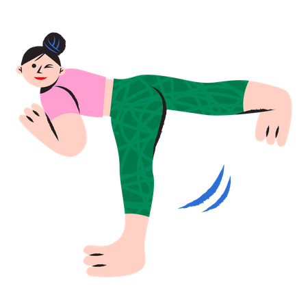 Glückliche Frau beim Yoga  Illustration