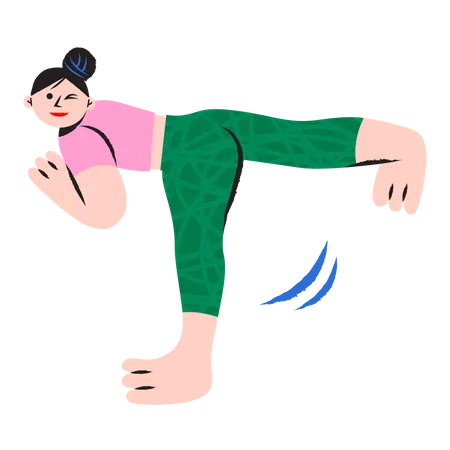 Glückliche Frau beim Yoga  Illustration