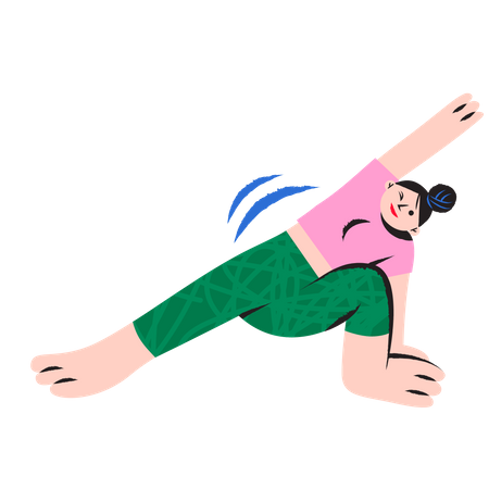 Glückliche Frau beim Yoga  Illustration